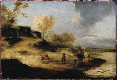 Sandhügel mit Figuren von Philips Wouwerman