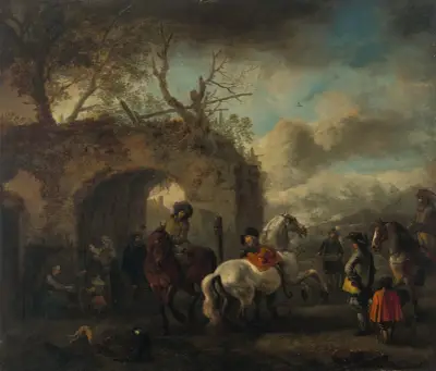 Ridskolan av Philips Wouwerman