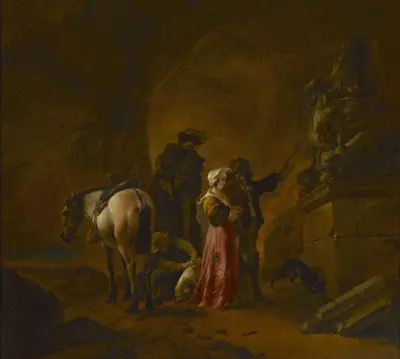 Reisende in einer Höhle von Philips Wouwerman