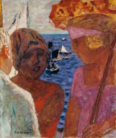 Conversation à Arcachon av Pierre Bonnard
