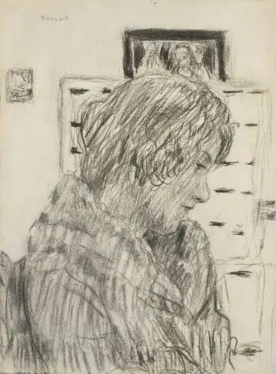 Femme de profil (Renée Monchaty) av Pierre Bonnard