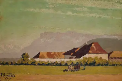 Bauernhof in einer Landschaft des Dauphiné von Pierre Bonnard