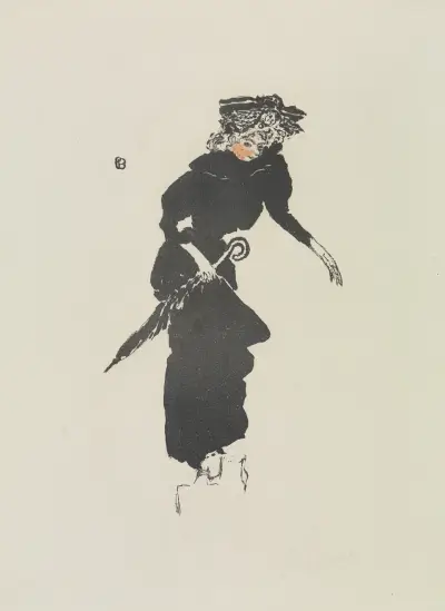 Frau mit Regenschirm (Femme au parapluie) av Pierre Bonnard