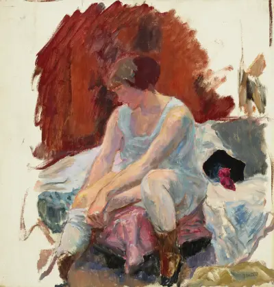 Le lever, les bas av Pierre Bonnard
