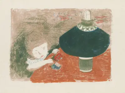 L’enfant à la lampe av Pierre Bonnard