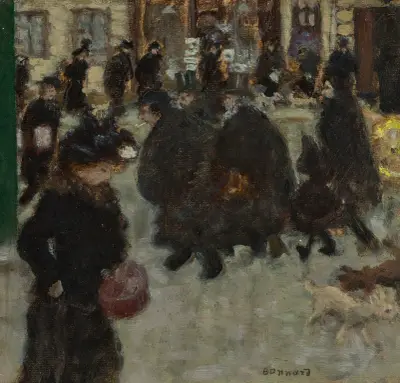 Personnages dans la rue av Pierre Bonnard