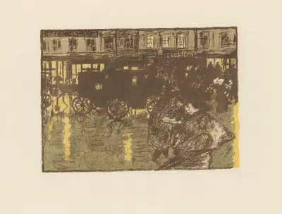 Street at Evening in the Rain (Rue, le soir, sous la pluie) av Pierre Bonnard