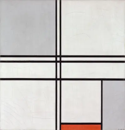 Komposition (nr 1), grå-röd av Piet Mondrian
