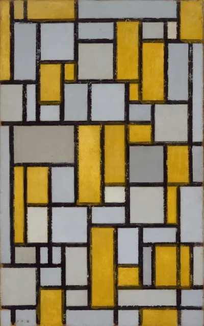 Kompozycja z siatką 1, Piet Mondrian