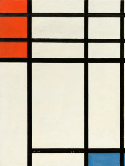 Komposition med rött och blått av Piet Mondrian