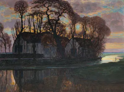 Farm Near Duivendrecht, in the Evening av Piet Mondrian