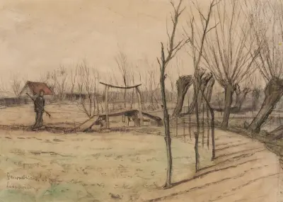 Landscape at Loosduinen av Piet Mondrian