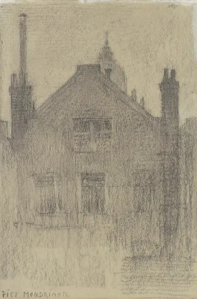Upper Façade of House on the Hemonylaan, Amsterdam av Piet Mondrian