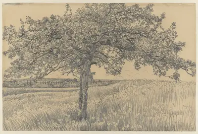 Apfelbaum in Landschaft von Pieter Dupont
