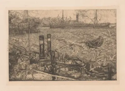 Hafen mit Schleppern in Rotterdam von Pieter Dupont
