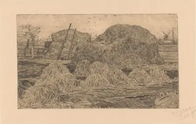 Höstackar på en åker av Pieter Dupont