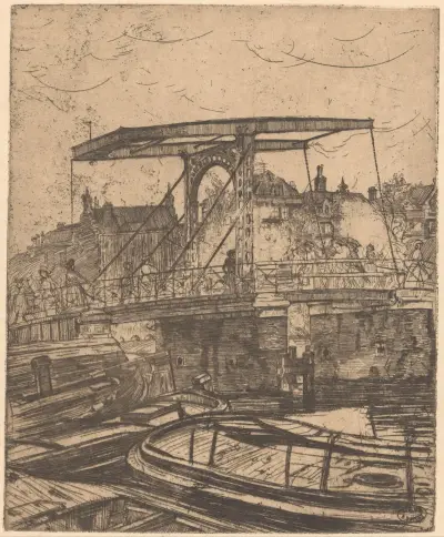 Magere Brug in Amsterdam av Pieter Dupont
