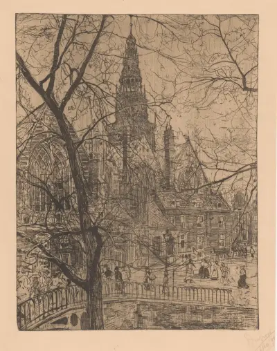 Oude Kerk in Amsterdam av Pieter Dupont