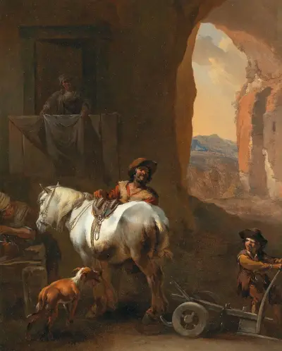 Stallinteriör av Nicolaes Pietersz. Berchem