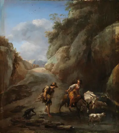 På språng i bergen av Nicolaes Pietersz. Berchem