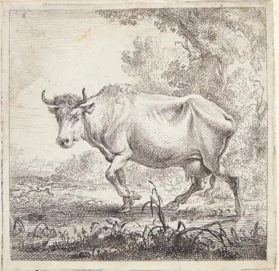 Gående ko av Nicolaes Pietersz. Berchem