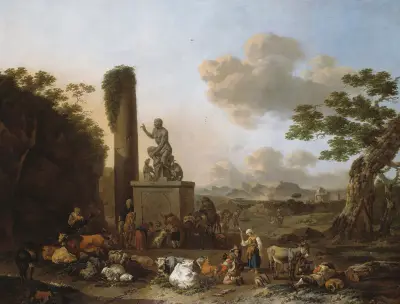 Italienskt landskap av Nicolaes Pietersz. Berchem