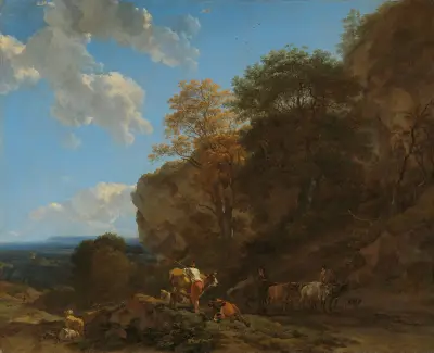 Italian Landscape, 1650 av Nicolaes Pietersz. Berchem