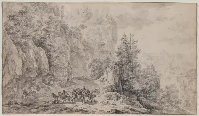 Bergslandskap av Nicolaes Pietersz. Berchem