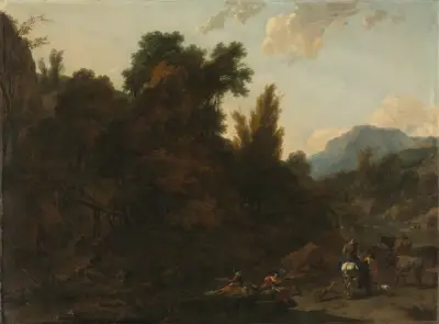 Rush Gatherers av Nicolaes Pietersz. Berchem