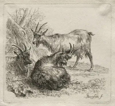 Drei Ziegen, 1635 – Nr. 3 von Nicolaes Pietersz. Berchem