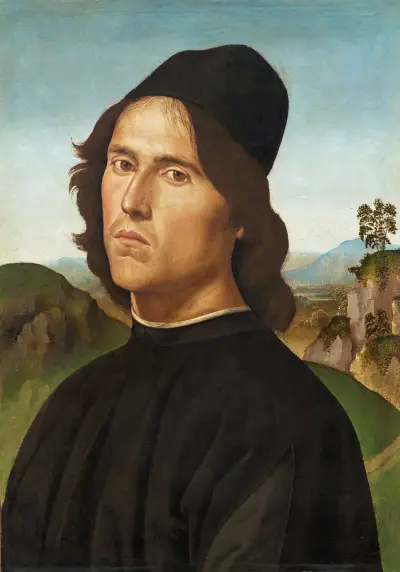 Portrait of Lorenzo di Cred av Pietro Perugino