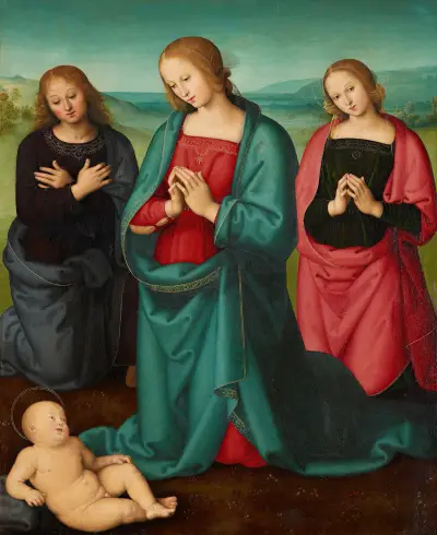 Virgin and Saints Adoring the Christ Child av Pietro Perugino