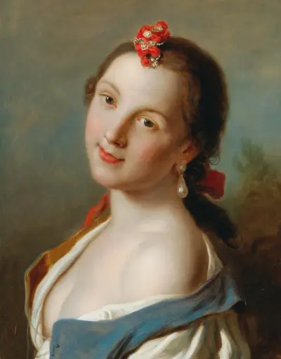 Portrait Of A Young Woman – nr 2 av Pietro Rotari