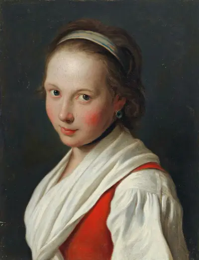 Portrait Of A Young Woman With A Hair Band av Pietro Rotari