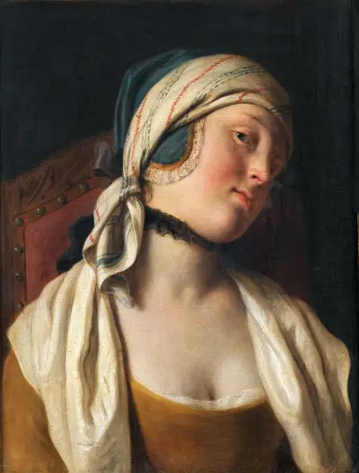 Portrait Of A Young Woman – nr 1 av Pietro Rotari