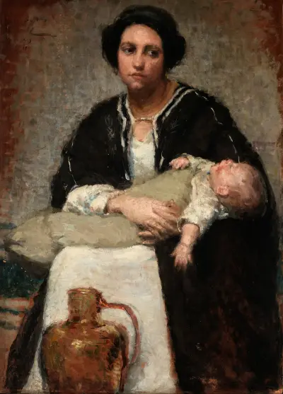 Mother and Sleeping Baby av Alice Pike Barney