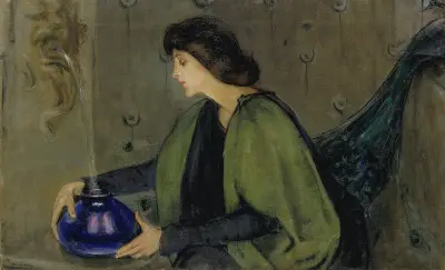 Woman and Peacock av Alice Pike Barney
