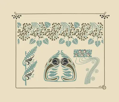 Abstract design based on berries and flowers av Maurice Pillard Verneuil