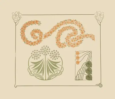 Abstract design based on flowers and garlands von Maurice Pillard Verneuil