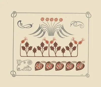 Abstract design based on flowers and leaves von Maurice Pillard Verneuil