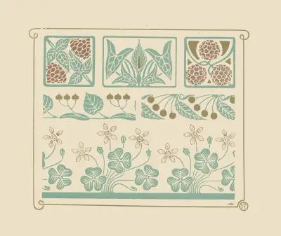 Abstract design based on leaf, clover, berry shapes. von Maurice Pillard Verneuil