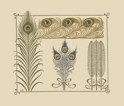 Abstract design based on peacock feathers. von Maurice Pillard Verneuil