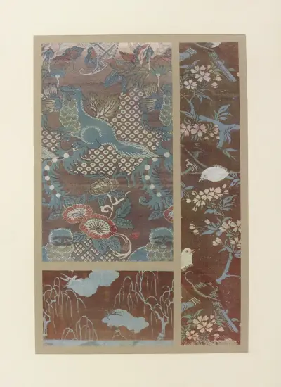 Animaux et fleurs ornementales ; oiseaux et fleurs ; oiseaux et cerisiers en fleurs von Maurice Pillard Verneuil