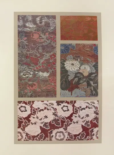 Fleurs et oiseaux ; fleurs stylisées ; chrysanthèmes ; motifs floraux von Maurice Pillard Verneuil