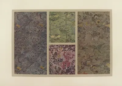 Fåglar och växter; blomster- och ornamangsmotiv; demon; frukter av Maurice Pillard Verneuil