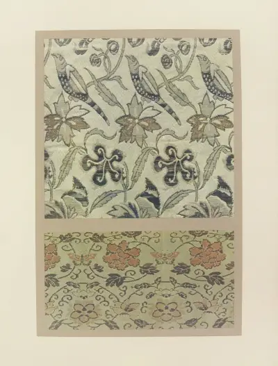 Oiseaux et plantes stylisées ; fleurs et papillons av Maurice Pillard Verneuil