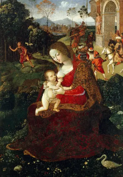 Madonna and Child with Saint John the Baptist av Pinturicchio