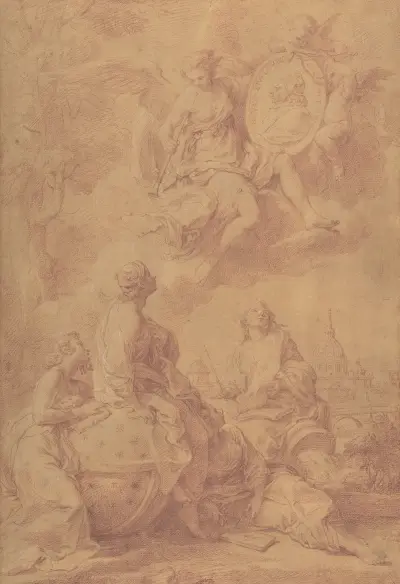 Allegori till ära för påve Benedictus XIV av Pompeo Batoni