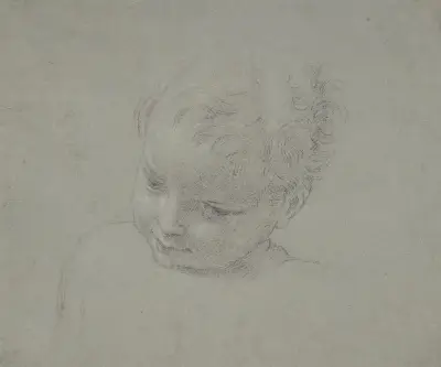 Porträttstudie av ett barn, bröstbild av Pompeo Batoni