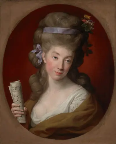 Portrait of Izabela née Lubomirska, Wife of Ignacy Potocki (1755–1783) av Pompeo Batoni